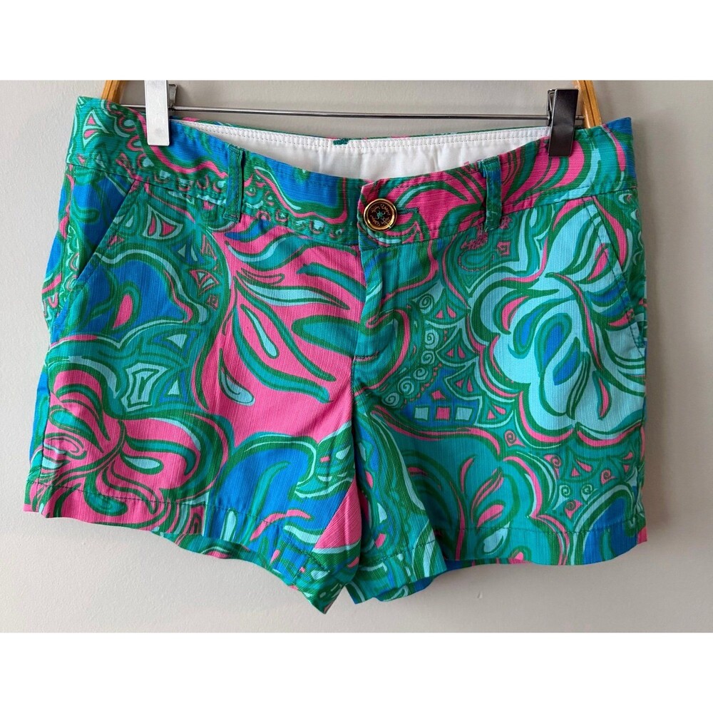 Lilly Pulitzer Sz  10 Multicolor The Callahan Shorts Button & Zip Front Pockets